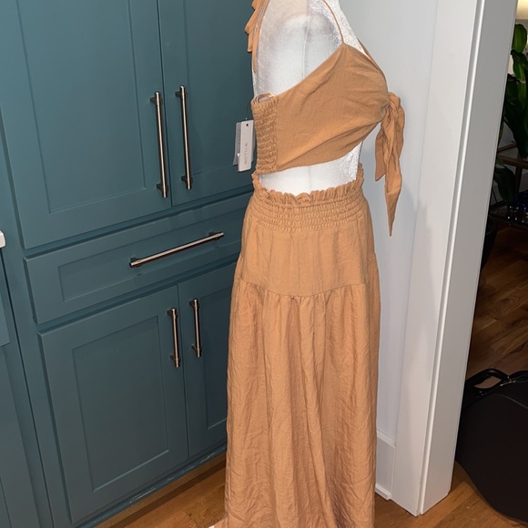 NWT Willow Julie Halter Crop Top Two-Piece Maxi Dress in Orange - Picture 6 of 11
